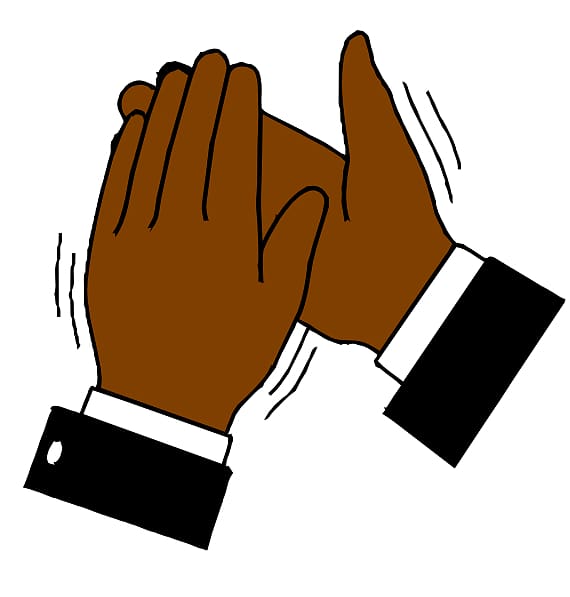 Clapping Applause , Black Hand transparent background PNG clipart