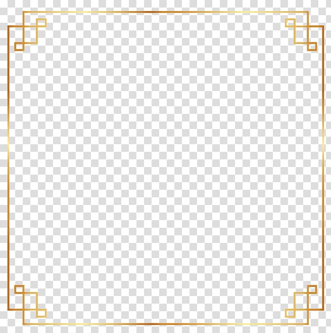 golden simple frame transparent background PNG clipart