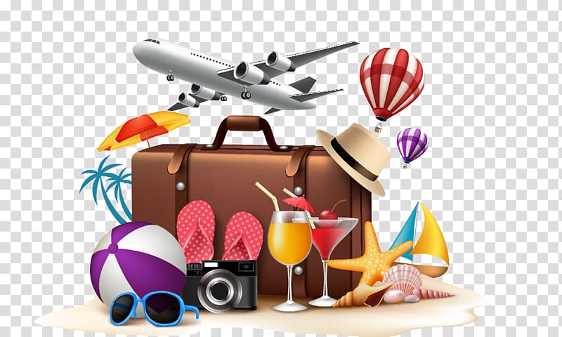 summer vacation , Poster Summer vacation, Baggage Aircraft,Travel elements transparent background PNG clipart