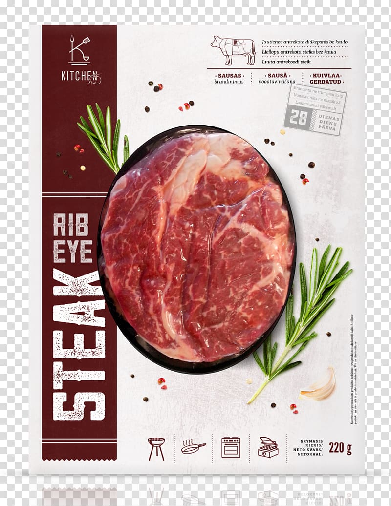 Bresaola Rib eye steak Beefsteak Salami Ham, Rib Eye transparent background PNG clipart