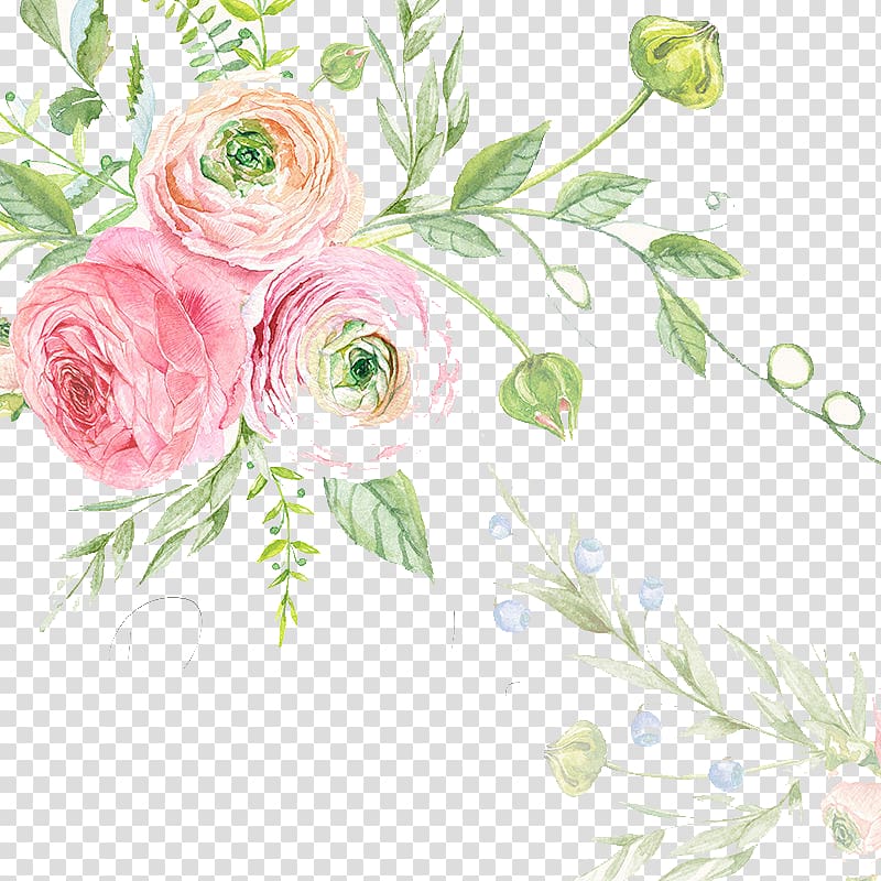 of pink petaled flowers in bloom, Wedding invitation Watercolor painting Drawing Flower , rose transparent background PNG clipart