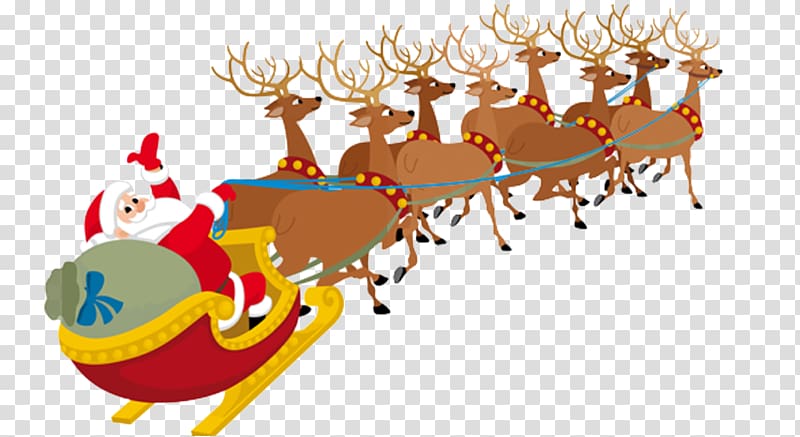 Santa Claus Village Santa Clauss reindeer , Santa Claus sleigh elk transparent background PNG clipart