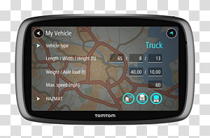 black Tomtom GPS navigator illustration, Trucker 600 Tomtom GPS transparent background PNG clipart thumbnail