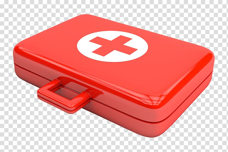 First aid kit, Red first aid kit transparent background PNG clipart