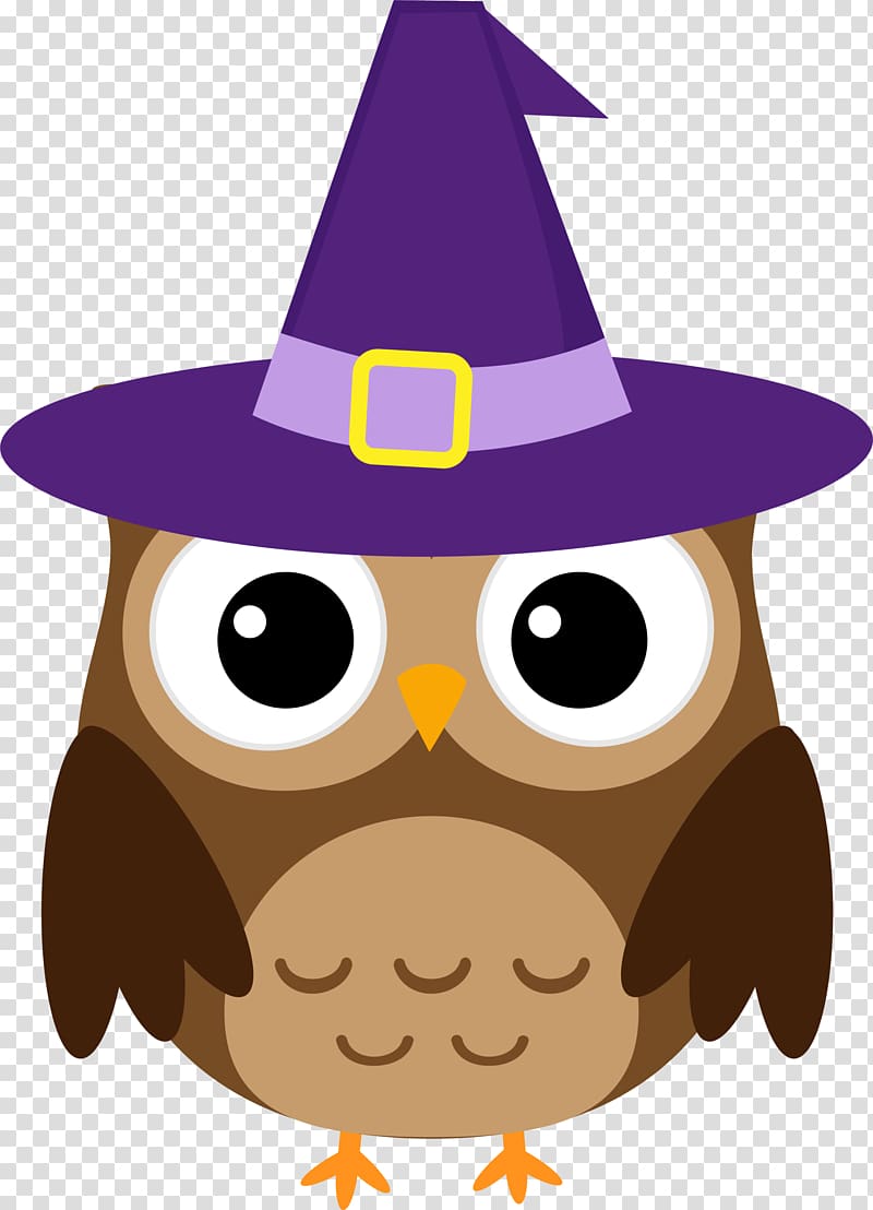 Halloween , Brown wizard Owl transparent background PNG clipart