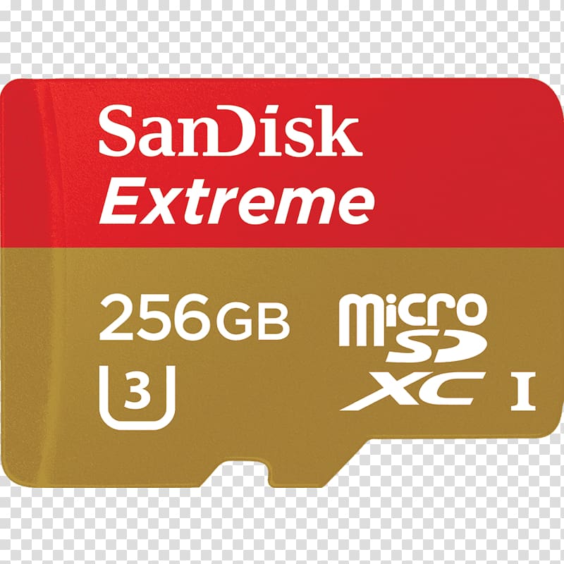 Flash Memory Cards SanDisk Extreme microSD UHS-I Secure Digital, transparent background PNG clipart