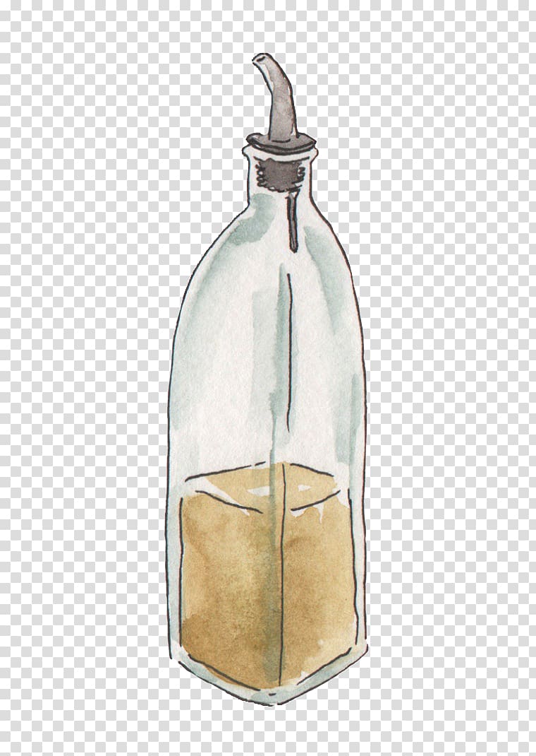 Bottle Olive oil, Cartoon Painting Oil Bottle transparent background PNG clipart