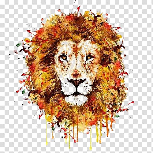 lion illustration, Lion Leopard Tiger T-shirt Wildlife, Drawing lion transparent background PNG clipart