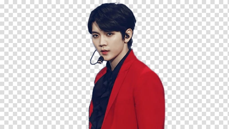 man wearing red tuxedo suit, NU'EST Ren on Stage transparent background PNG clipart