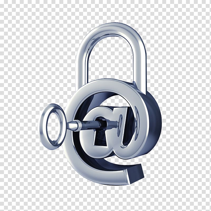 Computer security Email Internet security Internet access, Silver keylock transparent background PNG clipart