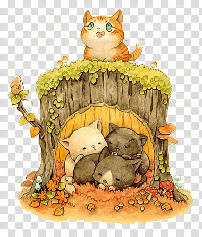 cat tree hole transparent background PNG clipart