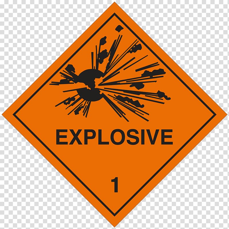 Dangerous goods Placard Hazard UN number Transport, explosive stickers transparent background PNG clipart
