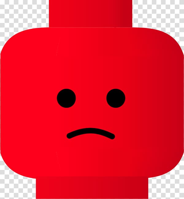 Smiley Emoticon LEGO , Red Sad Face transparent background PNG clipart