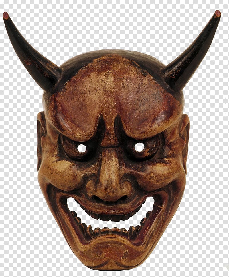 Demon Hannya Mask Noh Theatre, demon transparent background PNG clipart