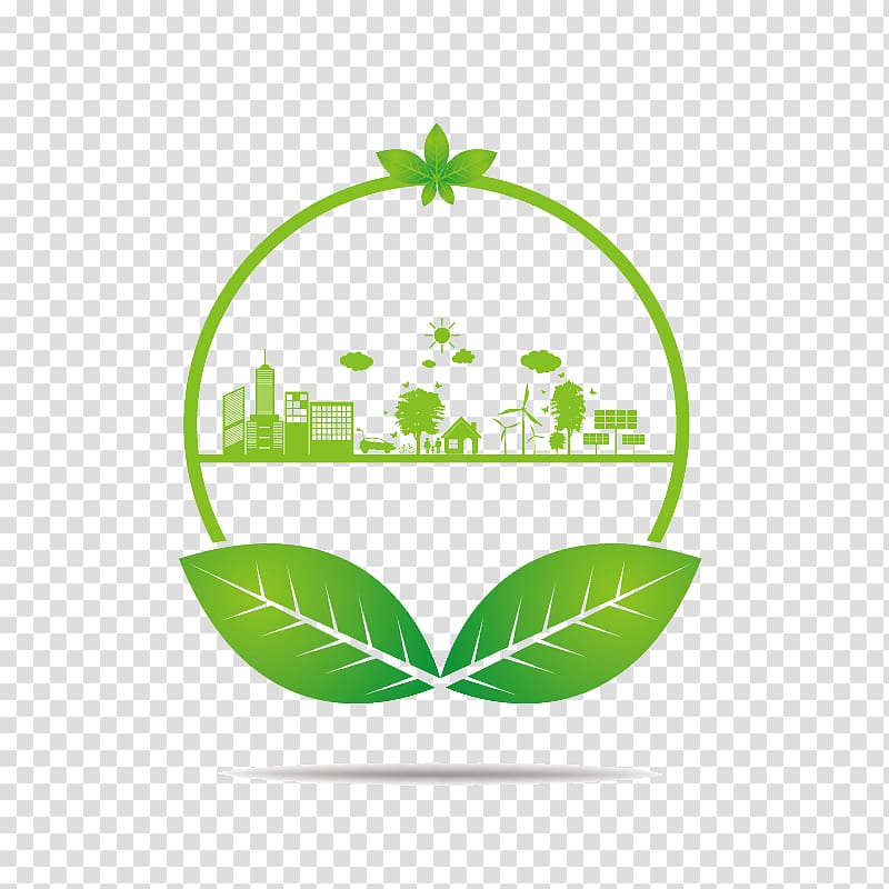 Environmental protection Natural environment, Green leaves and green city transparent background PNG clipart