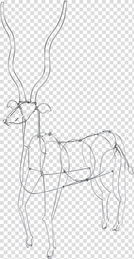 Reindeer Wire sculpture Impala Africa, Reindeer transparent background PNG clipart