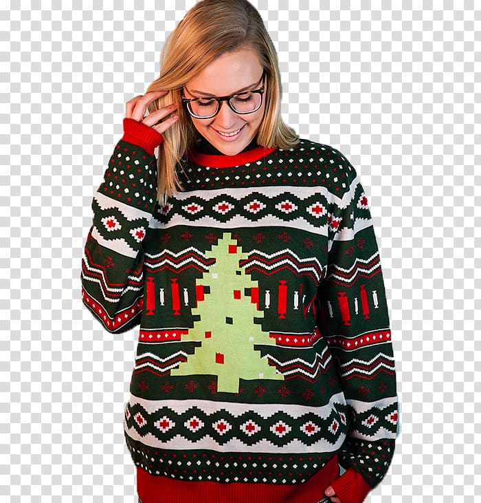 Hoodie Christmas jumper Sweater Christmas tree, ugly transparent background PNG clipart