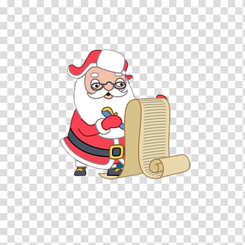 Santa Claus Wish list ICO Icon, Hand-painted Santa Claus transparent background PNG clipart