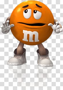 orange M&M's character illustration, M&M's Orange transparent background PNG clipart