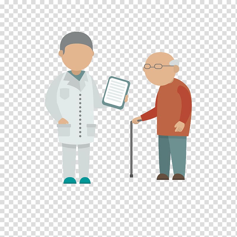 Physician Patient, Free doctor grandfather pull material transparent background PNG clipart