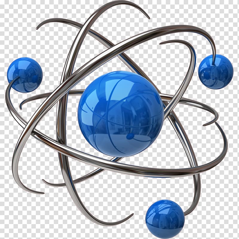 blue and brown atom art, Atom Nuclear physics Science Chemical physics, science transparent background PNG clipart