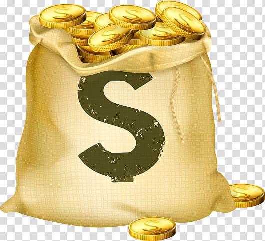 Money bag Gold coin, money bag transparent background PNG clipart