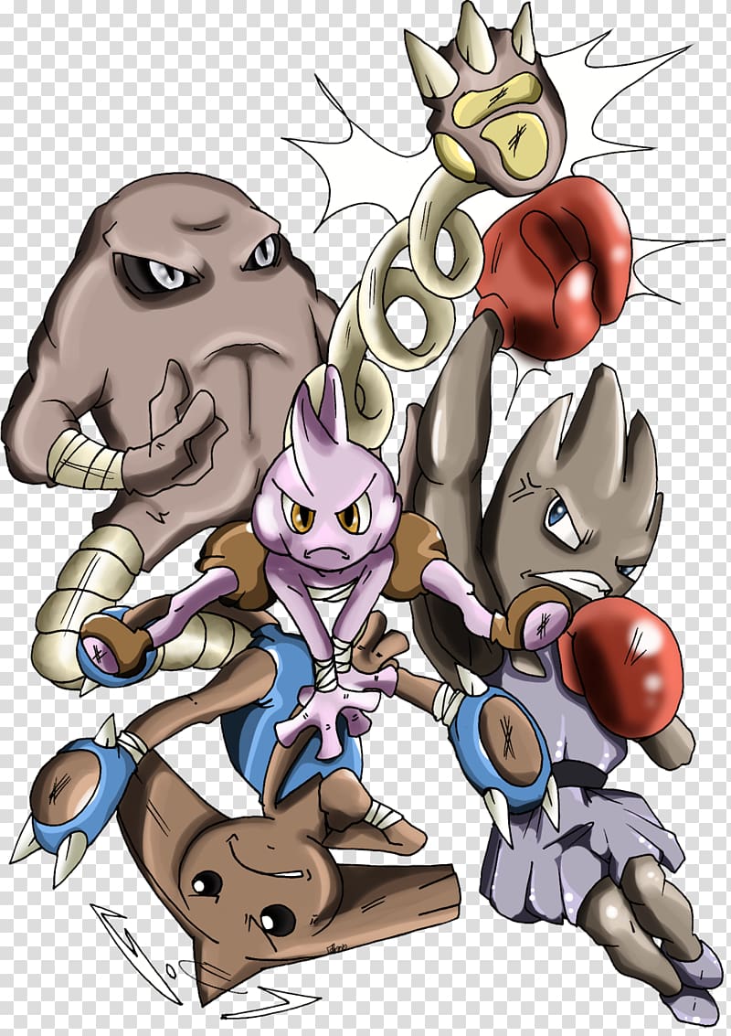 hitmontop, hitmonlee, and hitmonchan (pokemon) drawn by