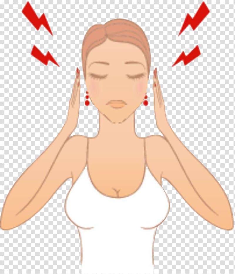 Headache Pain Migraine Pharmaceutical drug , The lady moves her hands with lightning transparent background PNG clipart