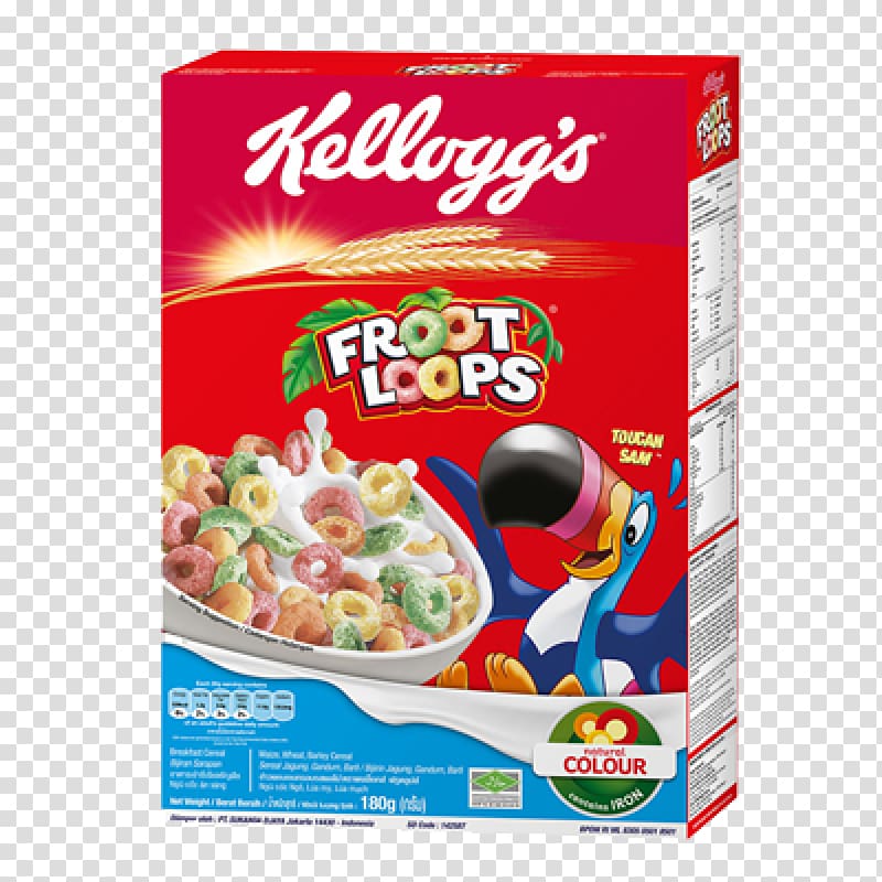 Breakfast cereal Corn flakes Froot Loops Kellogg\'s, breakfast transparent background PNG clipart