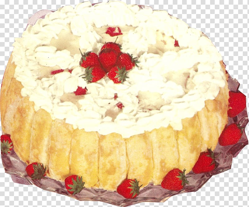 Ice cream Strawberry cream cake Sponge cake Ladyfinger, Strawberry Cake transparent background PNG clipart