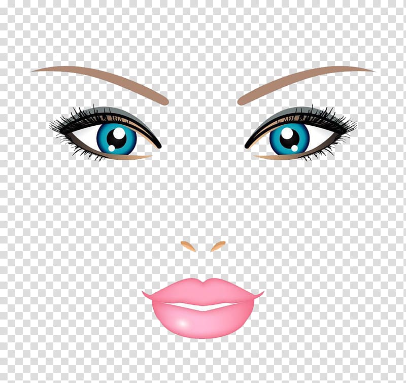 Face illustration Illustration, Hand-painted face makeup beauty creative transparent background PNG clipart