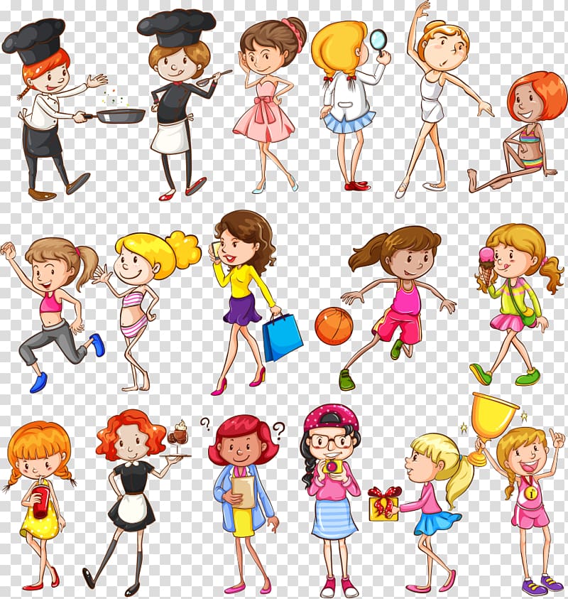 Comics Cartoon Woman Illustration, Creative cartoon girl transparent background PNG clipart