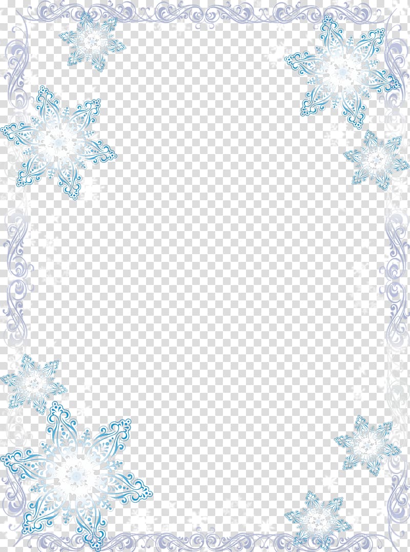 white and blue snowflakes , Pattern, Mood Frame transparent background PNG clipart