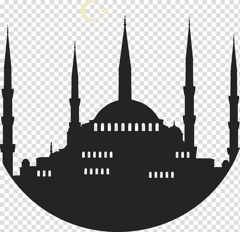 black Taj Mahal, Turkey , Sultan Ahmed Mosque Hippodrome of Constantinople u0130znik Sultanahmet, Fatih, Silhouette of the Church of Islam transparent background PNG clipart