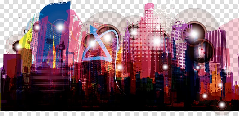 Designer , Dream colorful city transparent background PNG clipart