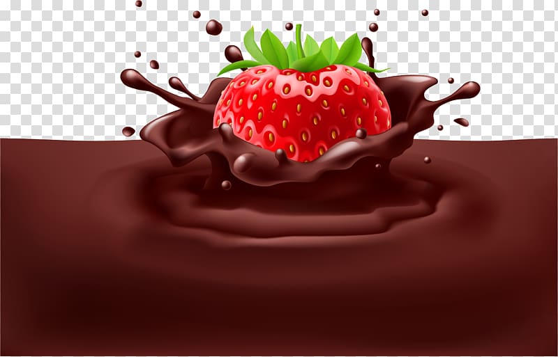 Strawberry Chocolate Food , Cartoon brown chocolate transparent background PNG clipart