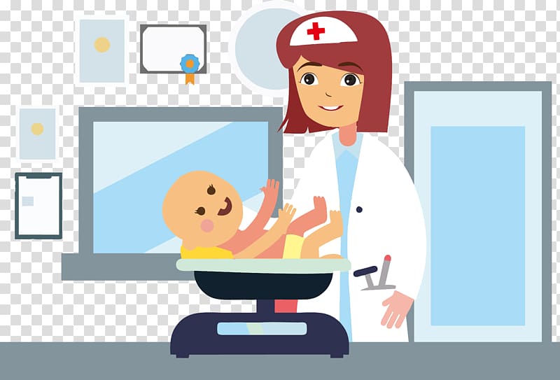 Infant Physician Pediatrics Hospital, The doctor weighed the baby transparent background PNG clipart