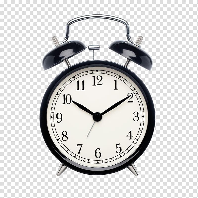 black analog alarm clock illustration, Alarm clock , Alarm tone expression transparent background PNG clipart