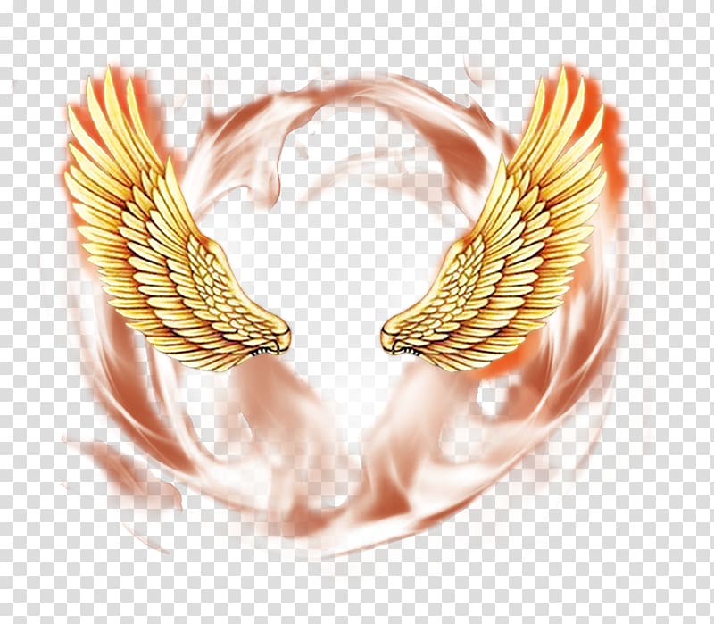 gold angel wings illustration, Angel wings psd material transparent background PNG clipart