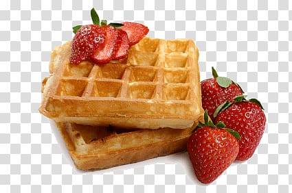 pancake with strawberries, Waffles With Strawberries transparent background PNG clipart