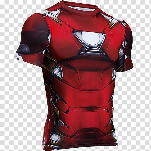 Iron Man T-shirt Captain America Under Armour, Iron Man transparent background PNG clipart