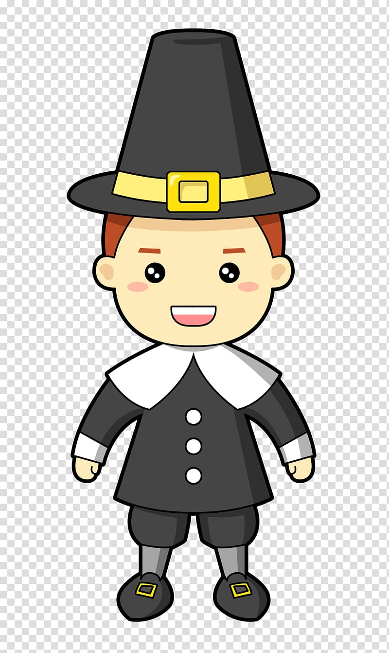 pilgrims building houses clipart image