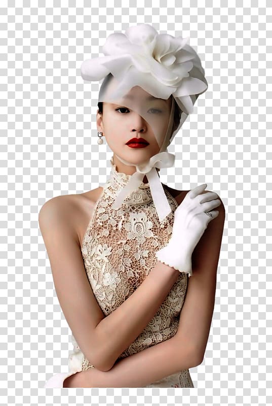 Woman Mongoloid Headpiece Fashion shoot, woman transparent background PNG clipart