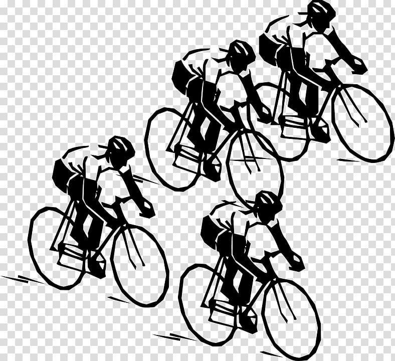 Group Of Cyclists Riding Bikes transparent background PNG clipart