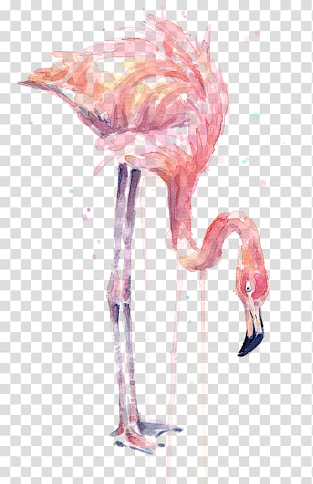 flamingo illustration, Watercolor painting Flamingo Art Printmaking, watercolor flamingo transparent background PNG clipart