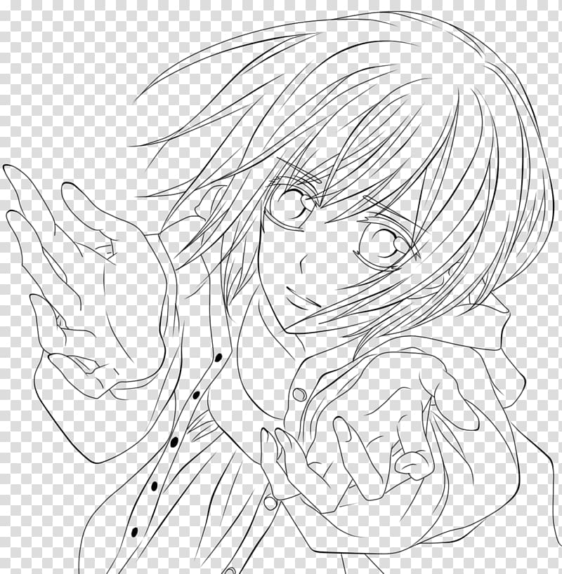 Line art Yuki Cross Sketch, vampire knight yuki transparent background PNG clipart