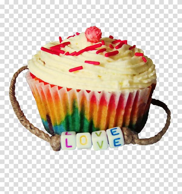 Cupcake Rainbow cookie Muffin Cream, Rainbow Cake transparent background PNG clipart