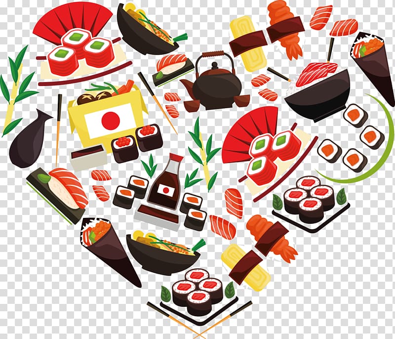 Sushi Seafood Japanese Cuisine, Sushi made of sushi transparent background PNG clipart