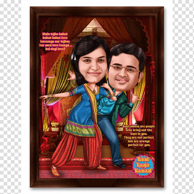 Band Baaja Baaraat Rab Ne Bana Di Jodi Bollywood Caricature Romantic comedy, couple transparent background PNG clipart