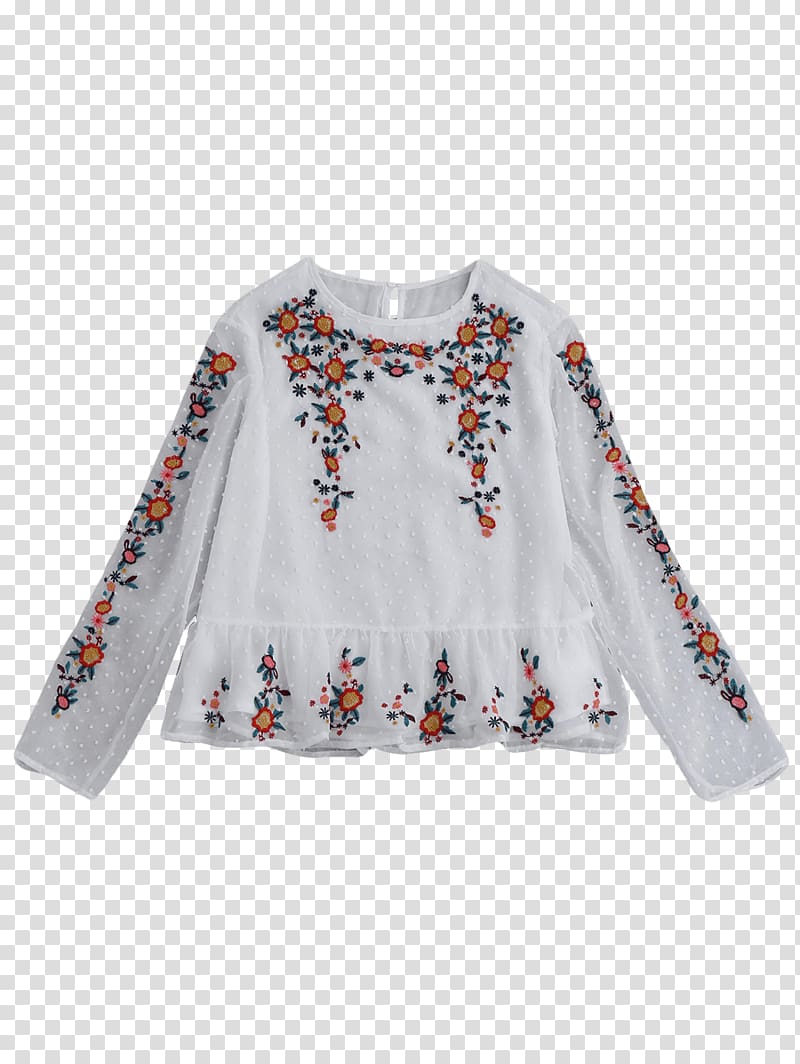 Sleeve Blouse T-shirt Ruffle Dress, decorative artificial flowers transparent background PNG clipart